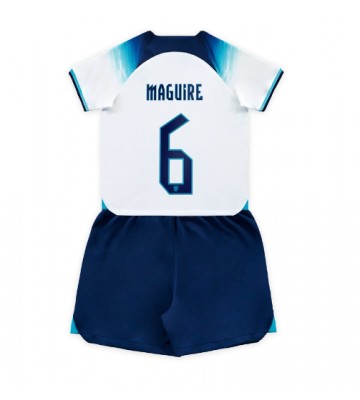 England Harry Maguire #6 Hemmakläder Barn VM 2022 Kortärmad (+ Korta byxor)